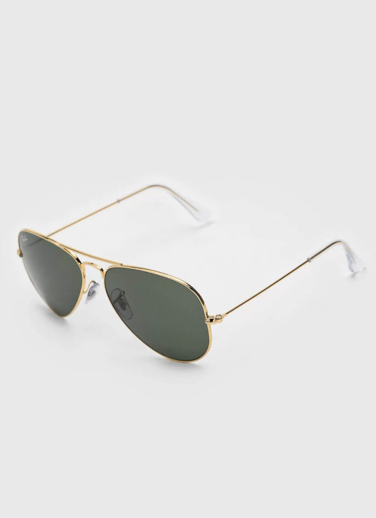 oculos para rosto quadrado - óculo modelo aviador preto com detalhes dourados